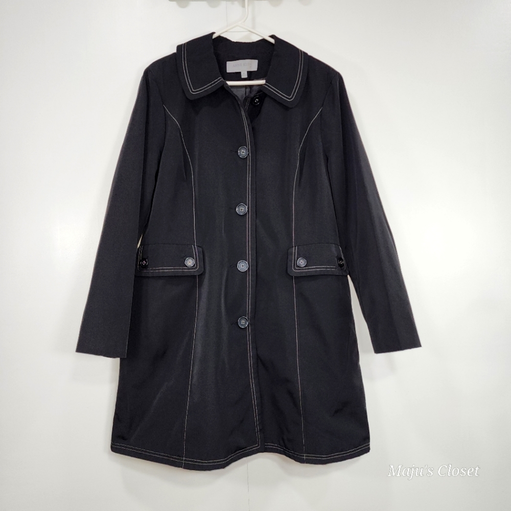Anne Klein womens black coat size XL